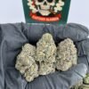 Do-Si-Pie premium cannabis flower featuring frosty trichomes, dense buds, and a powerful 10/10 aroma from a smoke shop.