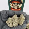Italian Ice cannabis strain premium hybrid flower with frosty trichome-covered buds, sweet fruity aroma, and potent THC content available from UK smoke store