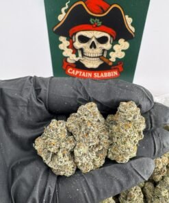 Italian Ice cannabis strain premium hybrid flower with frosty trichome-covered buds, sweet fruity aroma, and potent THC content available from UK smoke store