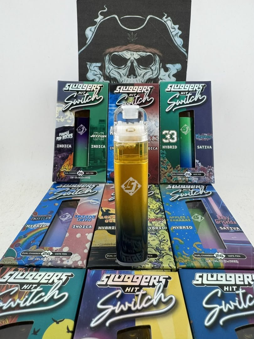 Sluggers Switch 2 Gram Disposable Vape made in house with 10 flavours available.